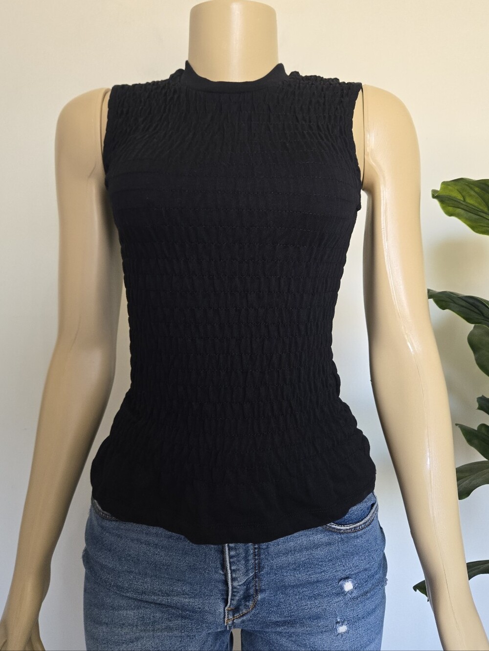NWT AllSaints Ode Smocked Sleeveless Tank Top AllSaints Size S Women's